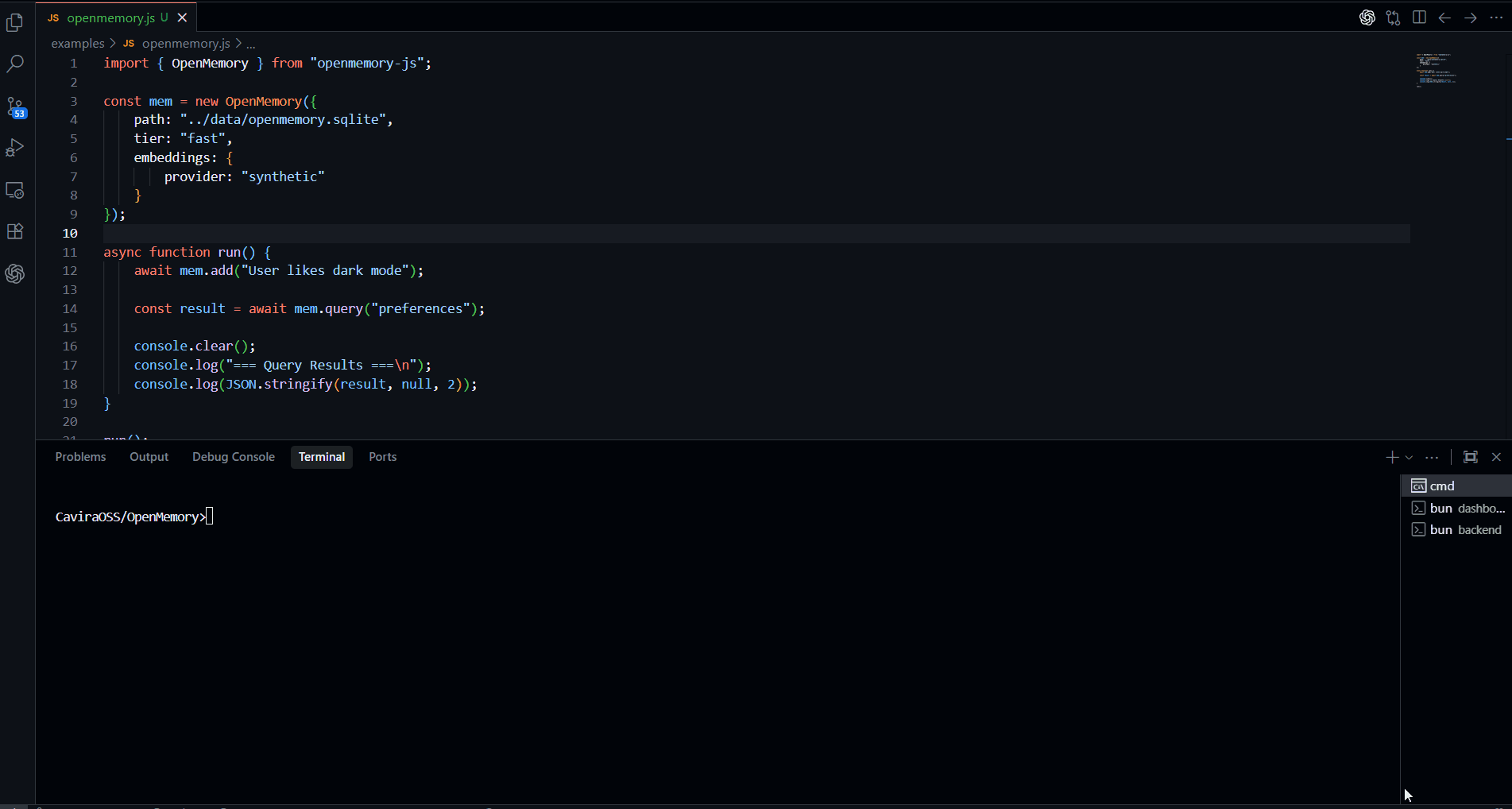 OpenMemory代码演示